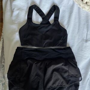Lululemon Athletica Black Sports Bra and Shorts Set
